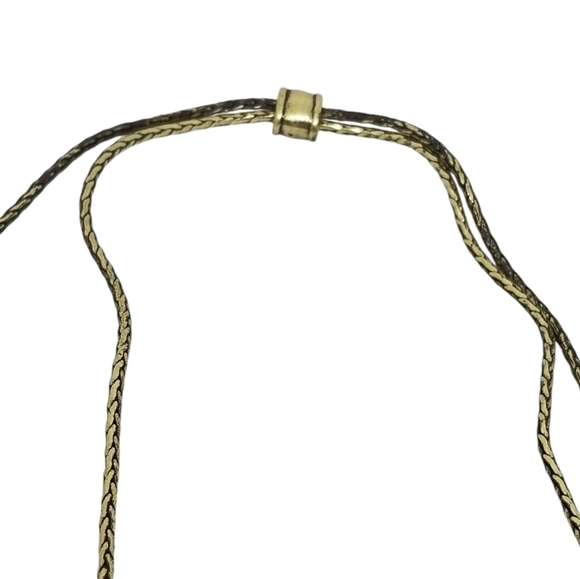 LUCKY BRAND CREAM ENAMEL & GOLD PADDLE FAN BIB STATEMENT LARIAT NECKLACE - Picture 10 of 11